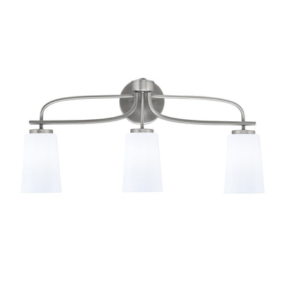 Toltec Cavella 12.5in 3-Light Bath Bar | Modern Graphite and White Opal Glass | Bathroom Vanity Light | D 7 x H 12.5 in | Model 3913-GP-261