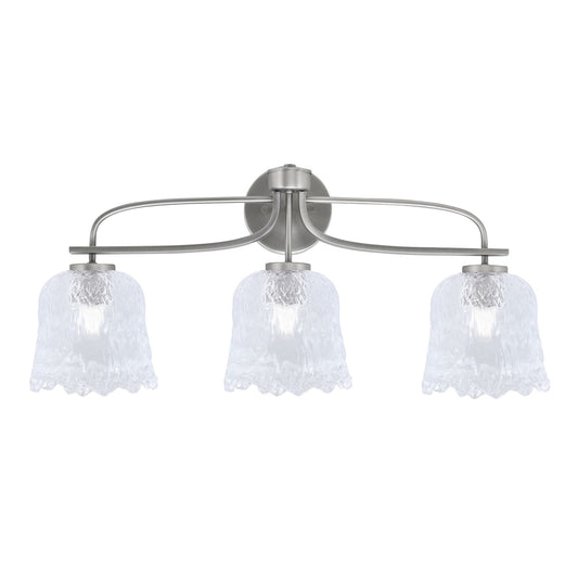 Toltec Cavella 12.5in 3-Light Bath Bar | Modern Graphite and Clear Lava Glass | Bathroom Vanity Light | 8.5 x 12.5 in | Model 3913-GP-4230