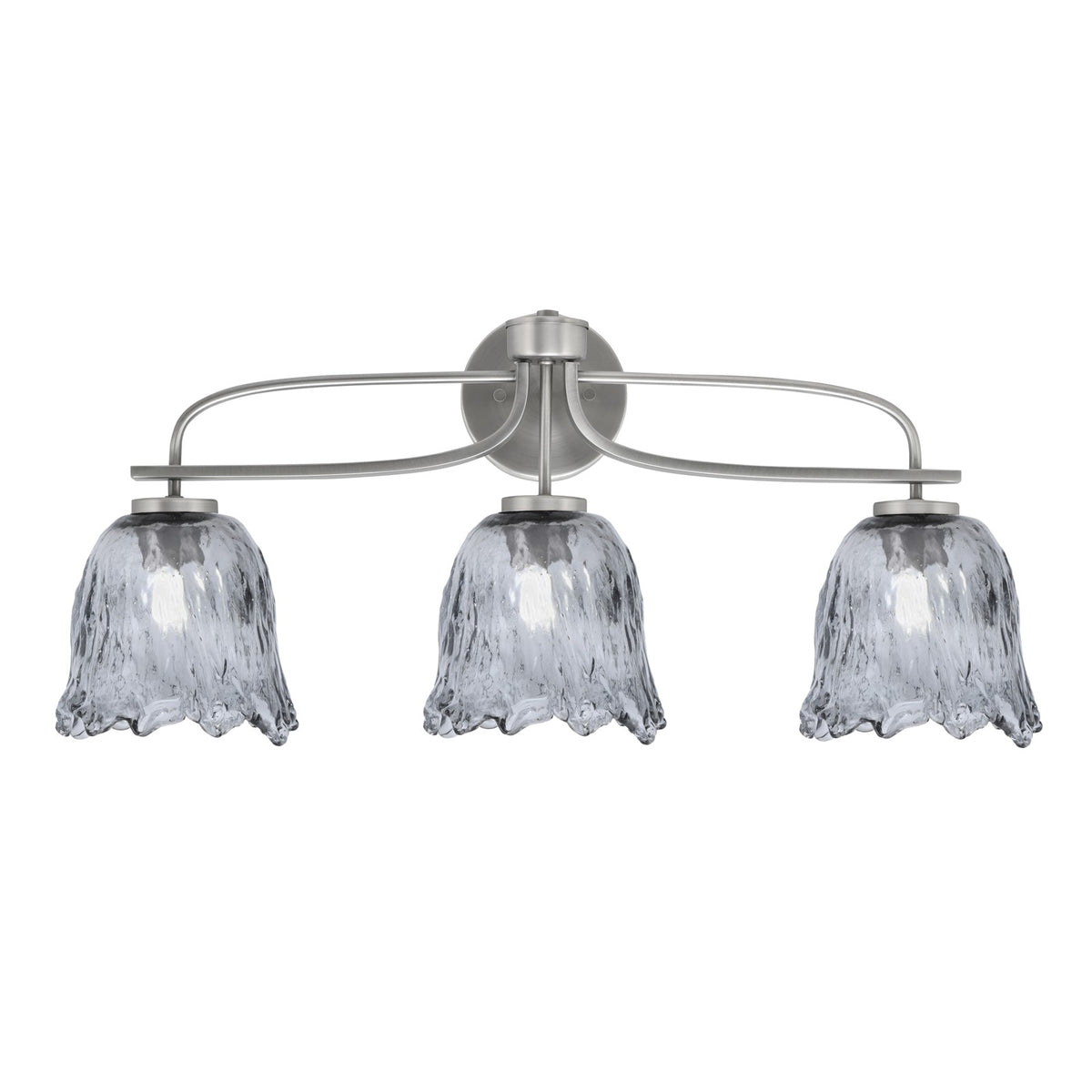 Toltec Cavella 12.5in 3-Light Bath Bar | Modern Graphite and Smoke Lava Glass | Bathroom Vanity Light | 8.5 x 12.5 in | Model 3913-GP-4232