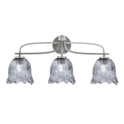 Toltec Cavella 12.5in 3-Light Bath Bar | Modern Graphite and Smoke Lava Glass | Bathroom Vanity Light | 8.5 x 12.5 in | Model 3913-GP-4232