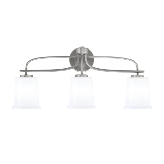 Toltec Cavella 12in 3-Light Bath Bar | Modern Graphite Steel and White Opal Glass | Bathroom Vanity & Powder Room | 7.25 x 12 in | Model 3913-GP-5031