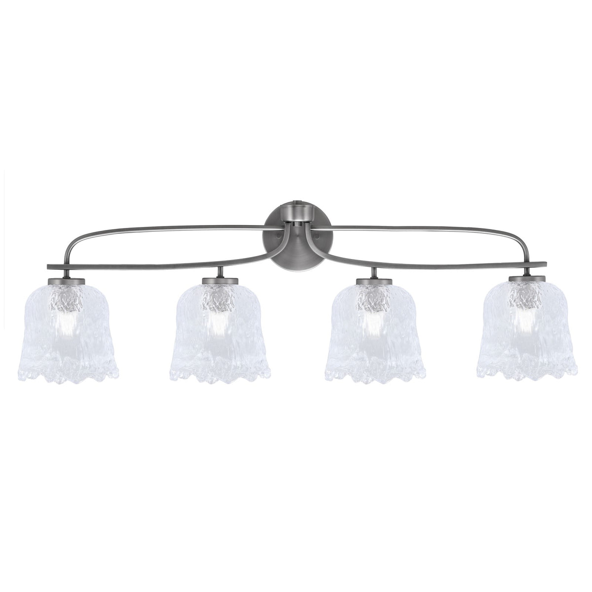 Toltec Cavella 4-Light Bath Bar | Graphite Finish and Clear Lava Glass | Bathroom Vanity Light | 8.5 x 12.5 in | Model 3914-GP-4230