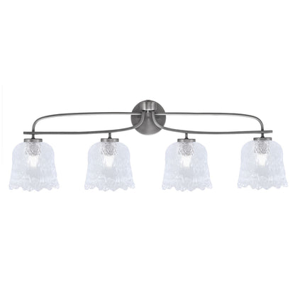 Toltec Cavella 4-Light Bath Bar | Graphite Finish and Clear Lava Glass | Bathroom Vanity Light | 8.5 x 12.5 in | Model 3914-GP-4230