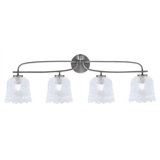 Toltec Cavella 4-Light Bath Bar | Graphite Finish and Clear Lava Glass | Bathroom Vanity Light | 8.5 x 12.5 in | Model 3914-GP-4230