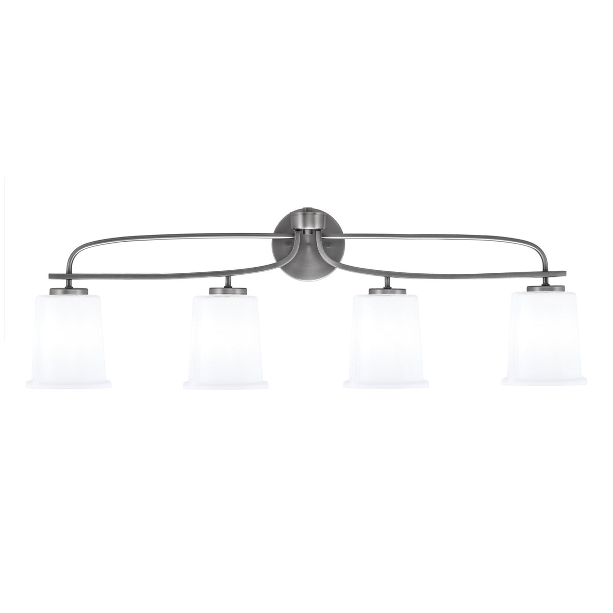 Toltec Cavella 4-Light Bath Bar | Graphite Finish and White Opal Glass | Bathroom Vanity Light | 7.25 x 12 in | Model 3914-GP-5031