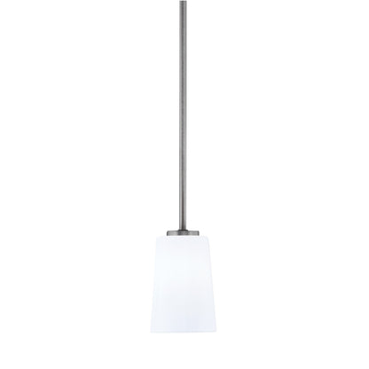 Toltec Atlas 4.5in 1-Light Mini Pendant | Modern Graphite and White Opal Glass | Kitchen Island & Dining Room | 4.5 x 6.75 in | Model 4501-GP-261