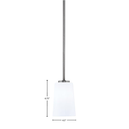 Toltec Atlas 4.5in 1-Light Mini Pendant | Modern Graphite and White Opal Glass | Kitchen Island & Dining Room | 4.5 x 6.75 in | Model 4501-GP-261