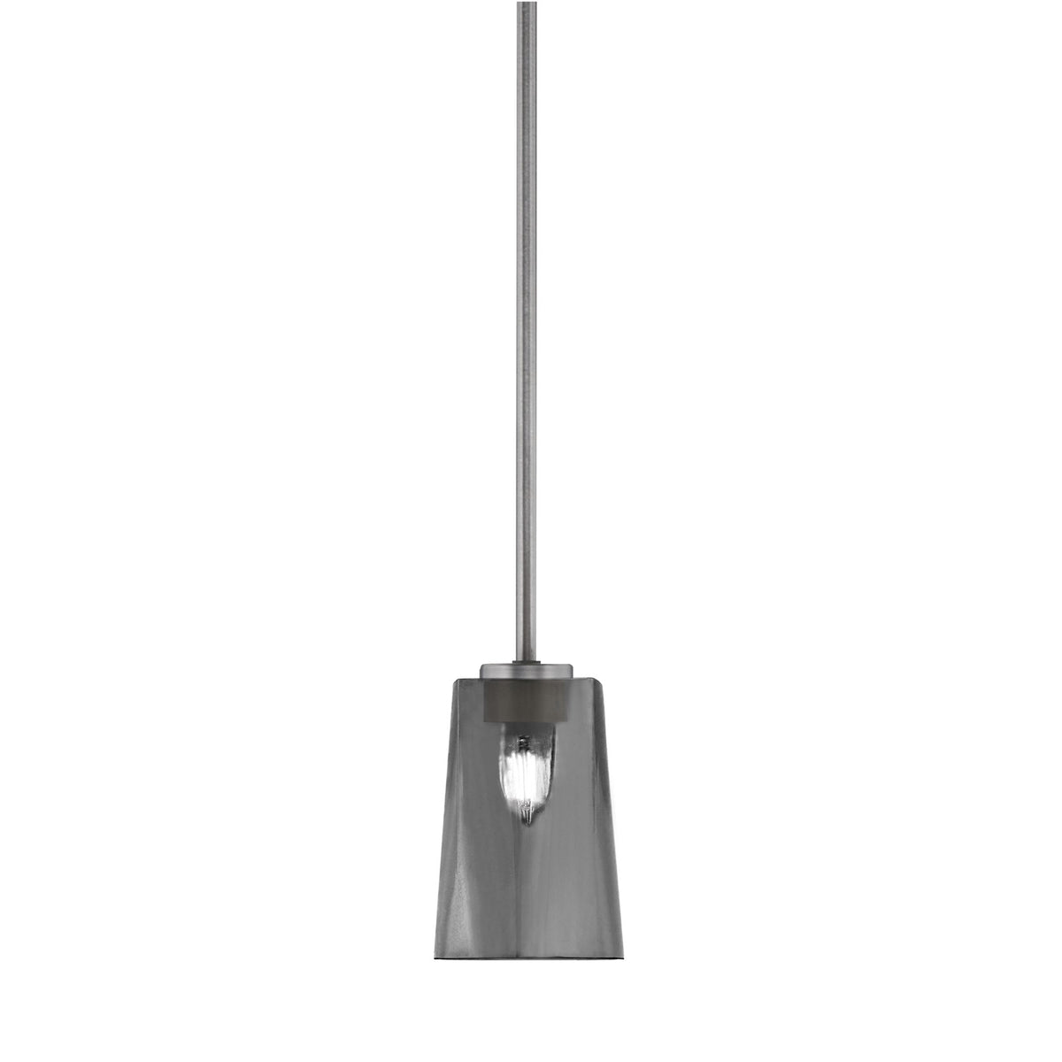 Toltec Atlas 4.5in 1-Light Mini Pendant | Modern Graphite and Smoke Bubble Glass | Kitchen Island & Dining Room | 4.5 x 6.75 in | Model 4501-GP-262
