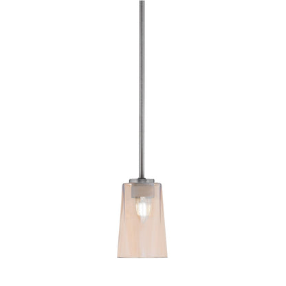 Toltec Atlas 4.5in 1-Light Mini Pendant | Modern Graphite and Amber Gradient Glass | Kitchen Island & Dining Room | 4.5 x 6.75 in | Model 4501-GP-263