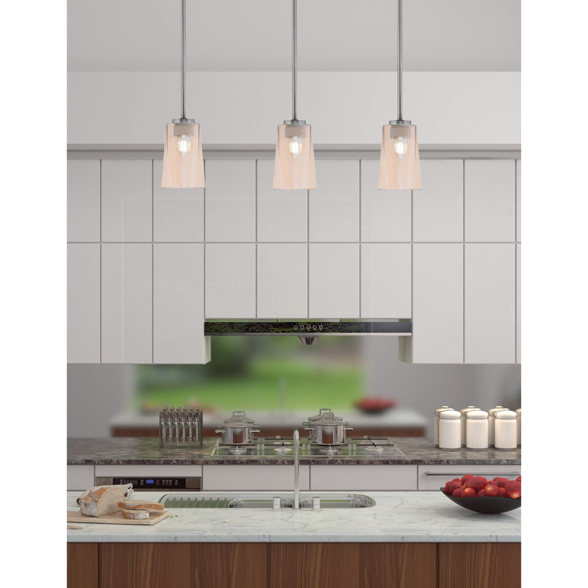 Toltec Atlas 4.5in 1-Light Mini Pendant | Modern Graphite and Amber Gradient Glass | Kitchen Island & Dining Room | 4.5 x 6.75 in | Model 4501-GP-263