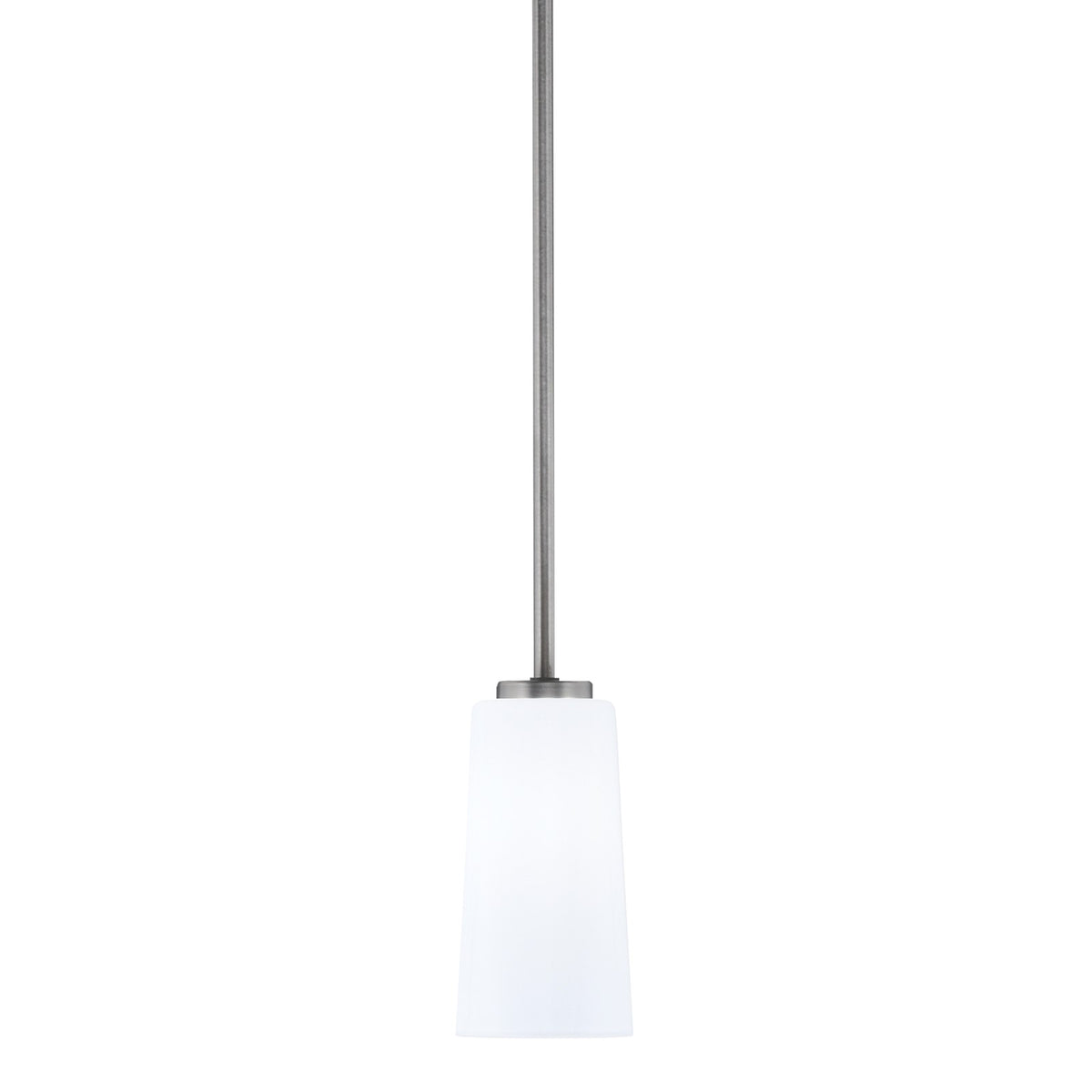 Toltec Atlas 5in 1-Light Mini Pendant | Modern Graphite and White Opal Glass | Kitchen Island & Dining Room | 5 x 10 in | Model 4501-GP-291