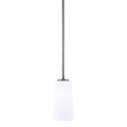 Toltec Atlas 5in 1-Light Mini Pendant | Modern Graphite and White Opal Glass | Kitchen Island & Dining Room | 5 x 10 in | Model 4501-GP-291