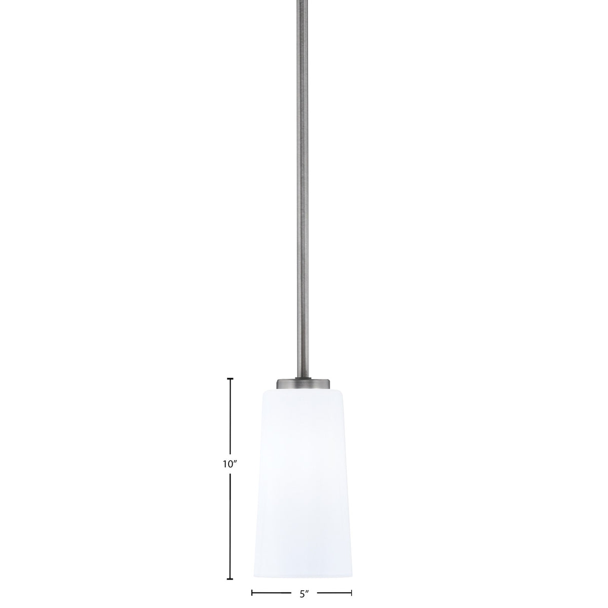 Toltec Atlas 5in 1-Light Mini Pendant | Modern Graphite and White Opal Glass | Kitchen Island & Dining Room | 5 x 10 in | Model 4501-GP-291