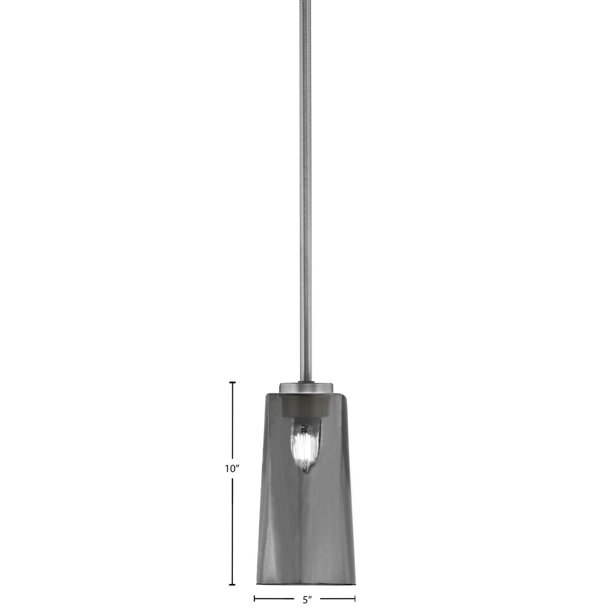 Toltec Atlas 5in 1-Light Mini Pendant | Modern Graphite and Smoke Bubble Glass | Kitchen Island & Dining Room | 5 x 10 in | Model 4501-GP-292
