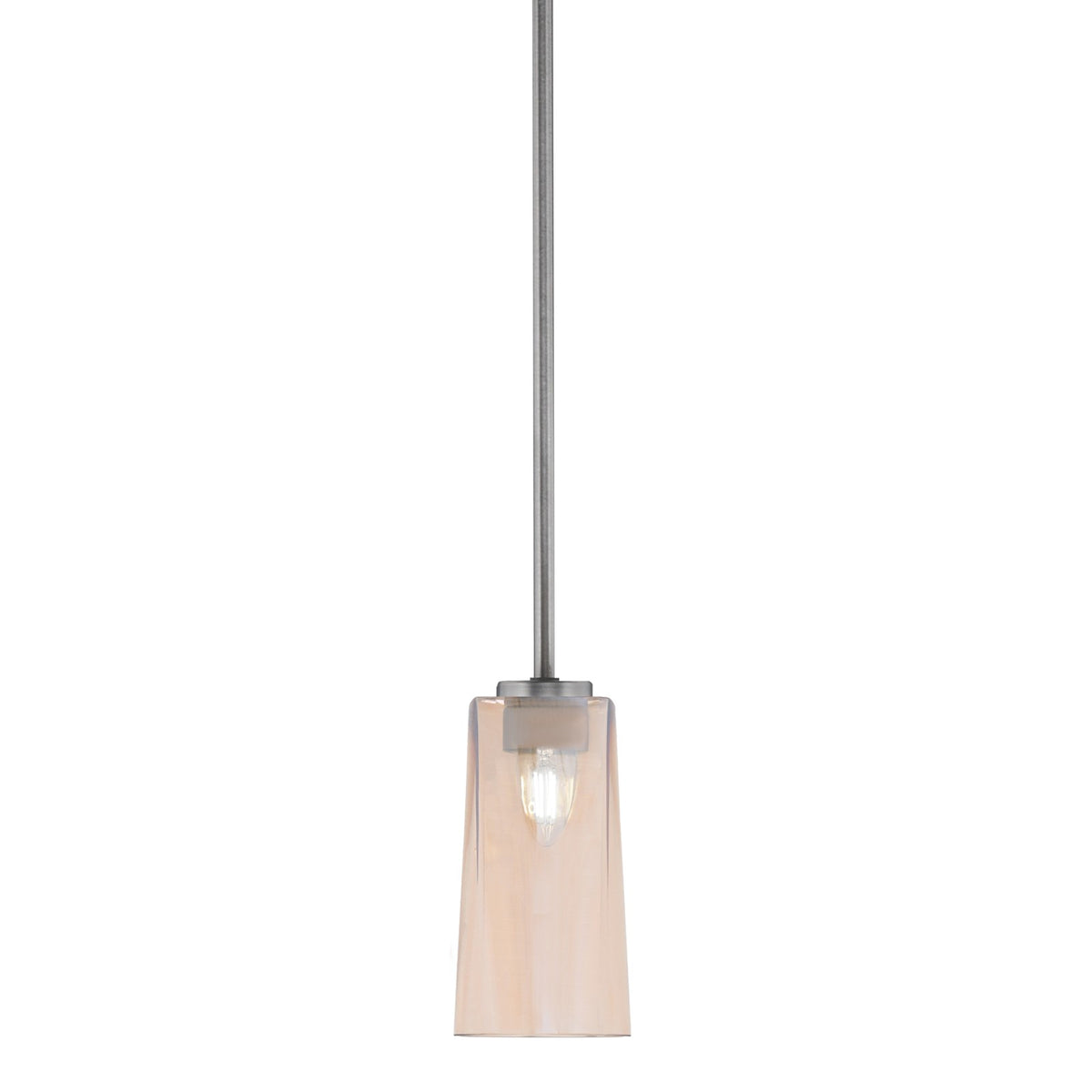 Toltec Atlas 5in 1-Light Mini Pendant | Modern Graphite and Amber Gradient Glass | Kitchen Island & Dining Room | 5 x 10 in | Model 4501-GP-293