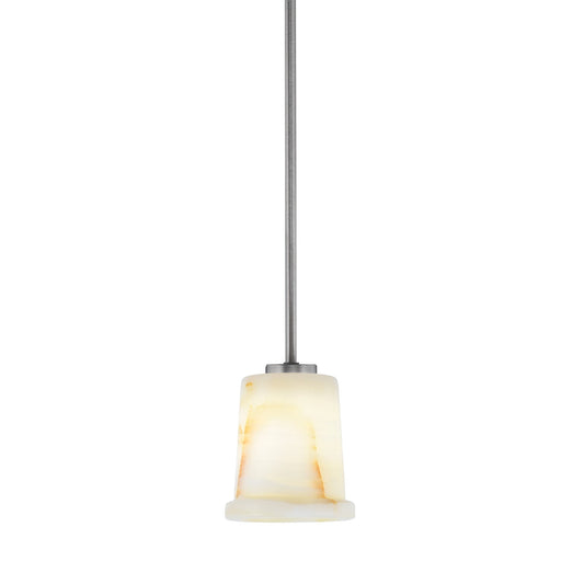 Toltec Atlas 5in 1-Light Mini Pendant | Modern Graphite and Natural Stone | Kitchen Island & Dining Room | 5 x 6 in | Model 4501-GP-4128