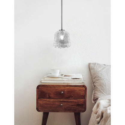 Toltec Atlas 7in 1-Light Mini Pendant | Modern Graphite and Clear Lava Glass | Kitchen Island & Dining Room | 7 x 7 in | Model 4501-GP-4230