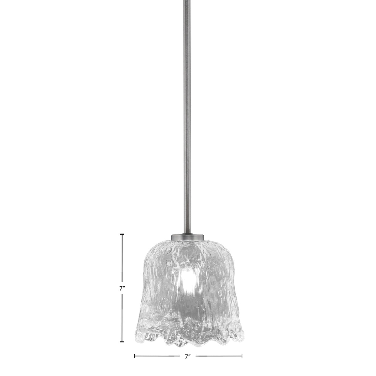 Toltec Atlas 7in 1-Light Mini Pendant | Modern Graphite and Clear Lava Glass | Kitchen Island & Dining Room | 7 x 7 in | Model 4501-GP-4230