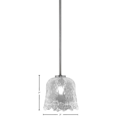 Toltec Atlas 7in 1-Light Mini Pendant | Modern Graphite and Clear Lava Glass | Kitchen Island & Dining Room | 7 x 7 in | Model 4501-GP-4230