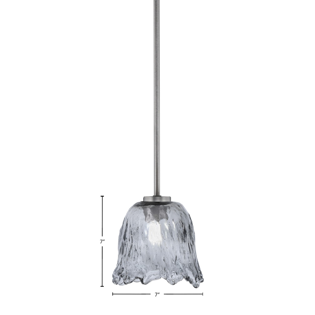 Toltec Atlas 7in 1-Light Mini Pendant | Modern Graphite and Smoke Lava Glass | Kitchen Island & Dining Room | 7 x 7 in | Model 4501-GP-4232