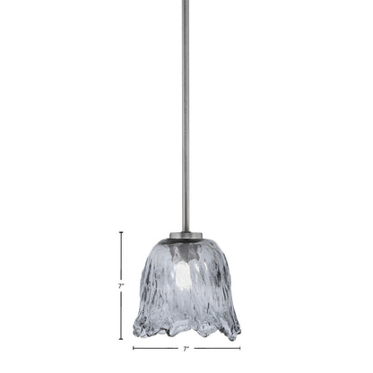 Toltec Atlas 7in 1-Light Mini Pendant | Modern Graphite and Smoke Lava Glass | Kitchen Island & Dining Room | 7 x 7 in | Model 4501-GP-4232