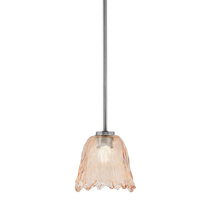 Toltec Atlas 7in 1-Light Mini Pendant | Modern Graphite and Amber Lava Glass | Kitchen Island & Dining Room | 7 x 7 in | Model 4501-GP-4233