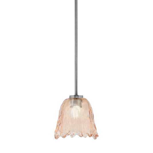 Toltec Atlas 7in 1-Light Mini Pendant | Modern Graphite and Amber Lava Glass | Kitchen Island & Dining Room | 7 x 7 in | Model 4501-GP-4233
