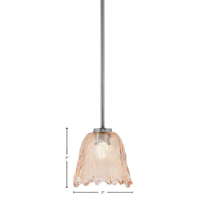 Toltec Atlas 7in 1-Light Mini Pendant | Modern Graphite and Amber Lava Glass | Kitchen Island & Dining Room | 7 x 7 in | Model 4501-GP-4233