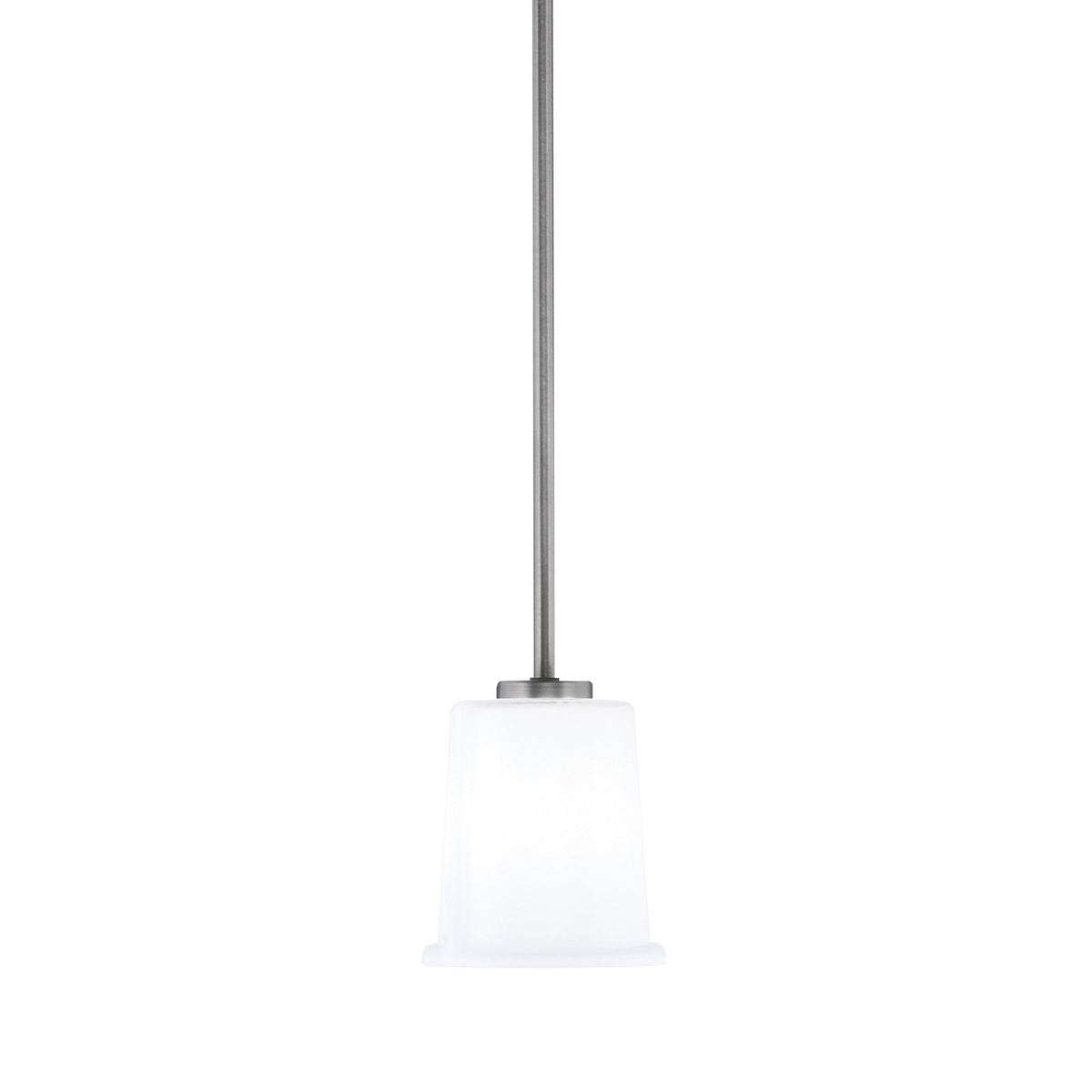 Toltec Atlas 5in 1-Light Mini Pendant | Modern Graphite and White Opal Glass | Kitchen Island & Dining Room | 5 x 6 in | Model 4501-GP-5031