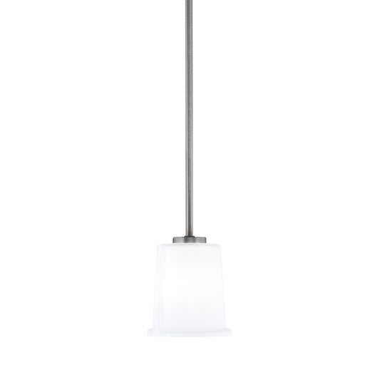 Toltec Atlas 5in 1-Light Mini Pendant | Modern Graphite and White Opal Glass | Kitchen Island & Dining Room | 5 x 6 in | Model 4501-GP-5031