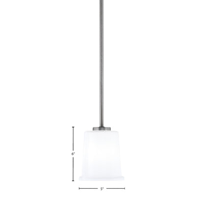 Toltec Atlas 5in 1-Light Mini Pendant | Modern Graphite and White Opal Glass | Kitchen Island & Dining Room | 5 x 6 in | Model 4501-GP-5031