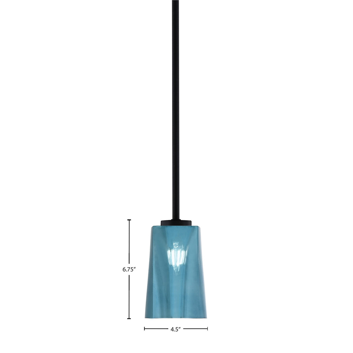 Toltec Atlas 5in 1-Light Mini Pendant | Modern Matte Black and Blue Gradient Glass | Kitchen Island & Dining Room | Model 4501-MB-265
