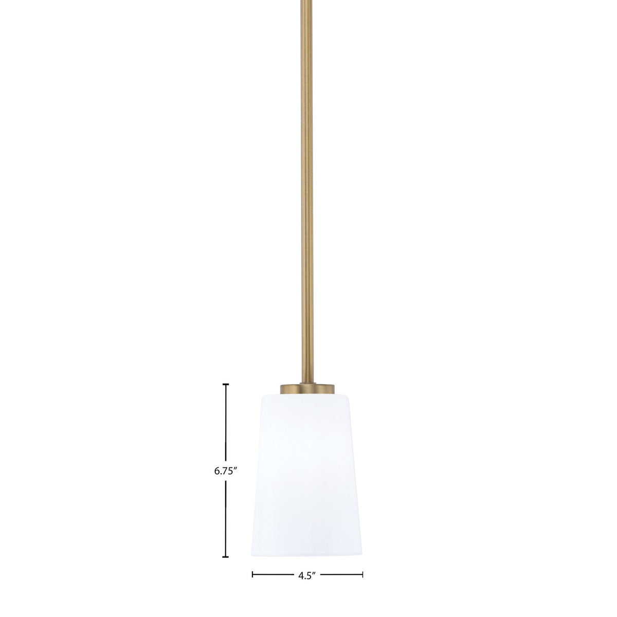 Toltec Atlas 4.5in 1-Light Mini Pendant | New Age Brass and White Opal Glass | Kitchen Island & Dining Room | 4.5 x 6.75 in | Model 4501-NAB-261