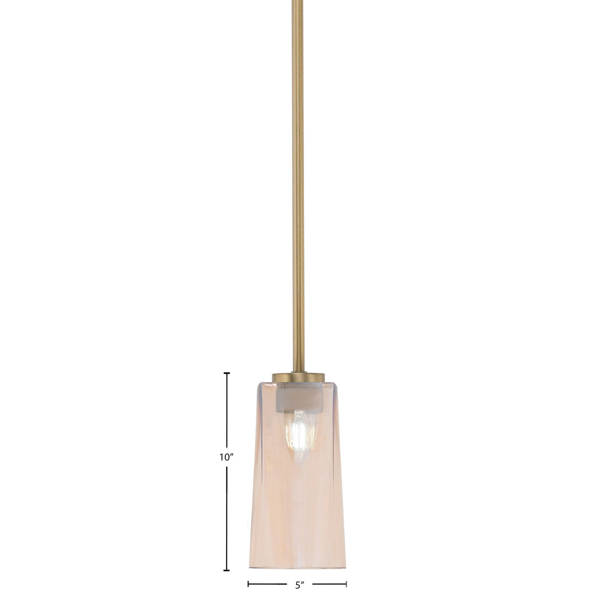 Toltec Atlas 5in 1-Light Mini Pendant | New Age Brass and Amber Gradient Glass | Kitchen Island & Dining Room | 5 x 10 in | Model 4501-NAB-293