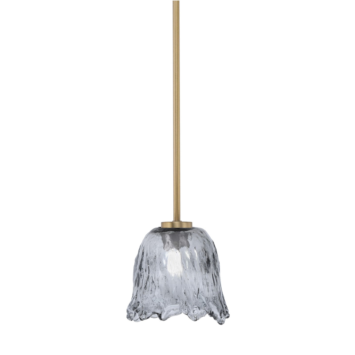 Toltec Atlas 7in 1-Light Mini Pendant | New Age Brass and Smoke Lava Glass | Kitchen Island & Dining Room | 7 x 7 x 7 in | Model 4501-NAB-4232
