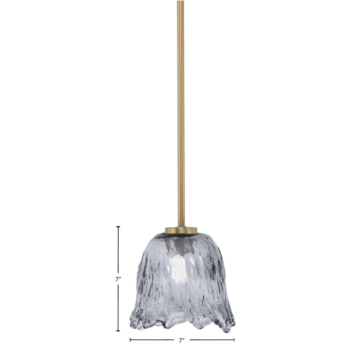Toltec Atlas 7in 1-Light Mini Pendant | New Age Brass and Smoke Lava Glass | Kitchen Island & Dining Room | 7 x 7 x 7 in | Model 4501-NAB-4232