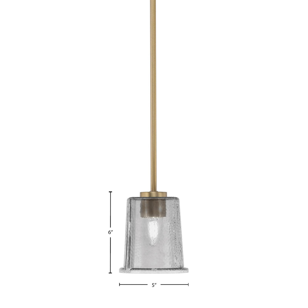 Toltec Atlas 5in 1-Light Mini Pendant | New Age Brass and Smoke Bubble Glass | Kitchen Island & Dining Room | 5 x 6 in | Model 4501-NAB-5032