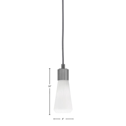 Toltec Everleigh 4in 1-Light Mini Pendant | Industrial Graphite and White Opal Ribbed Glass | Kitchen Island & Entryway | 4 x 10 in | Model 4802-GP-881