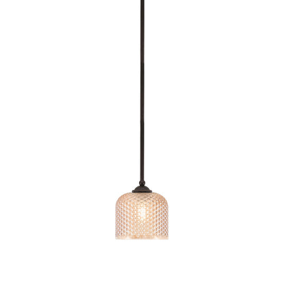 Toltec Zilo 6in 1-Light Mini Pendant | Modern Dark Granite Steel and Amber Textured Glass | Kitchen Island & Counter | 6 x 6 x 6.5 in | Model 560-DG-4613