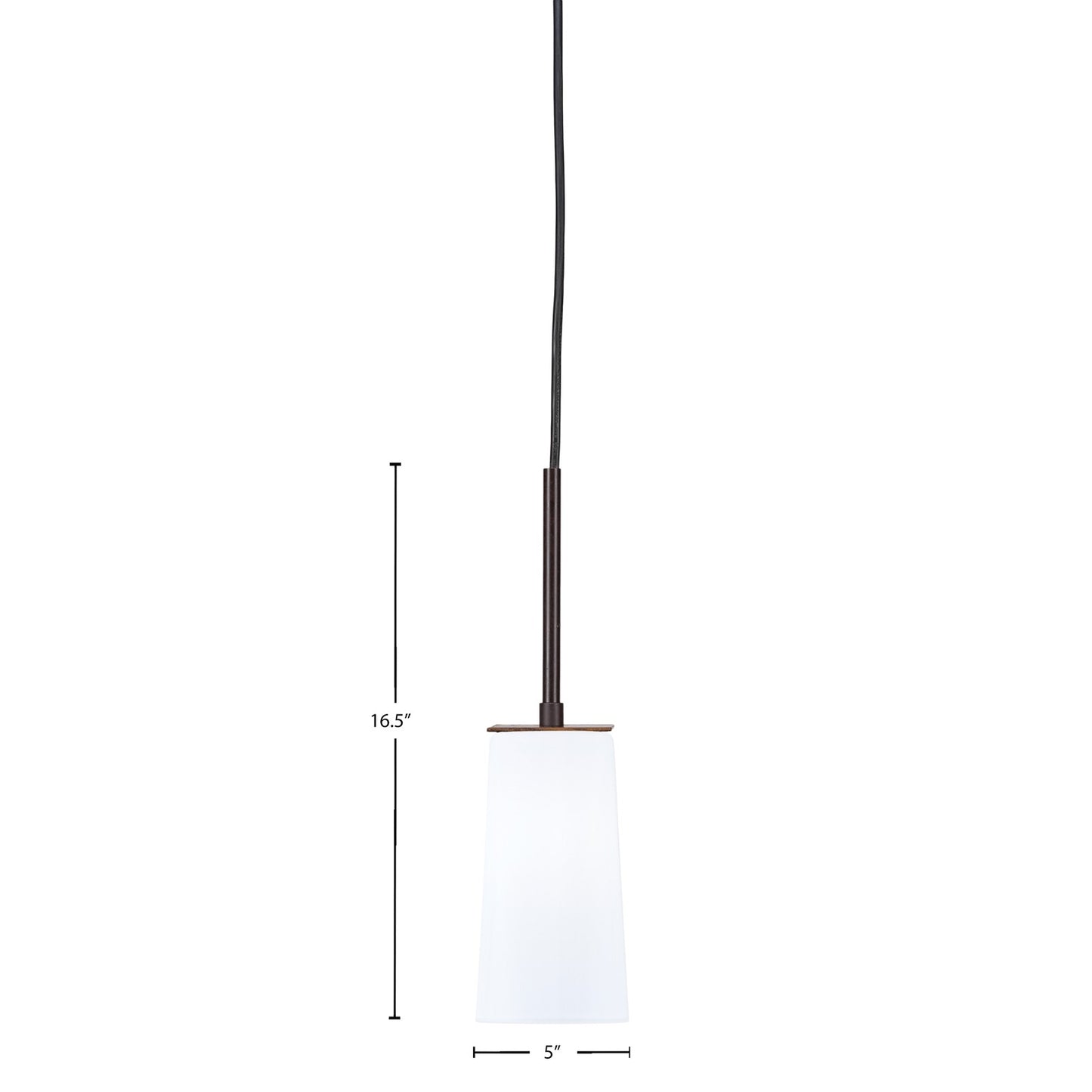 Toltec Apollo 5in 1-Light Mini Pendant | Modern Dark Granite Steel and White Opal Glass | Kitchen Island & Dining Room | 5 x 16.5 in | Model 572-DG-291