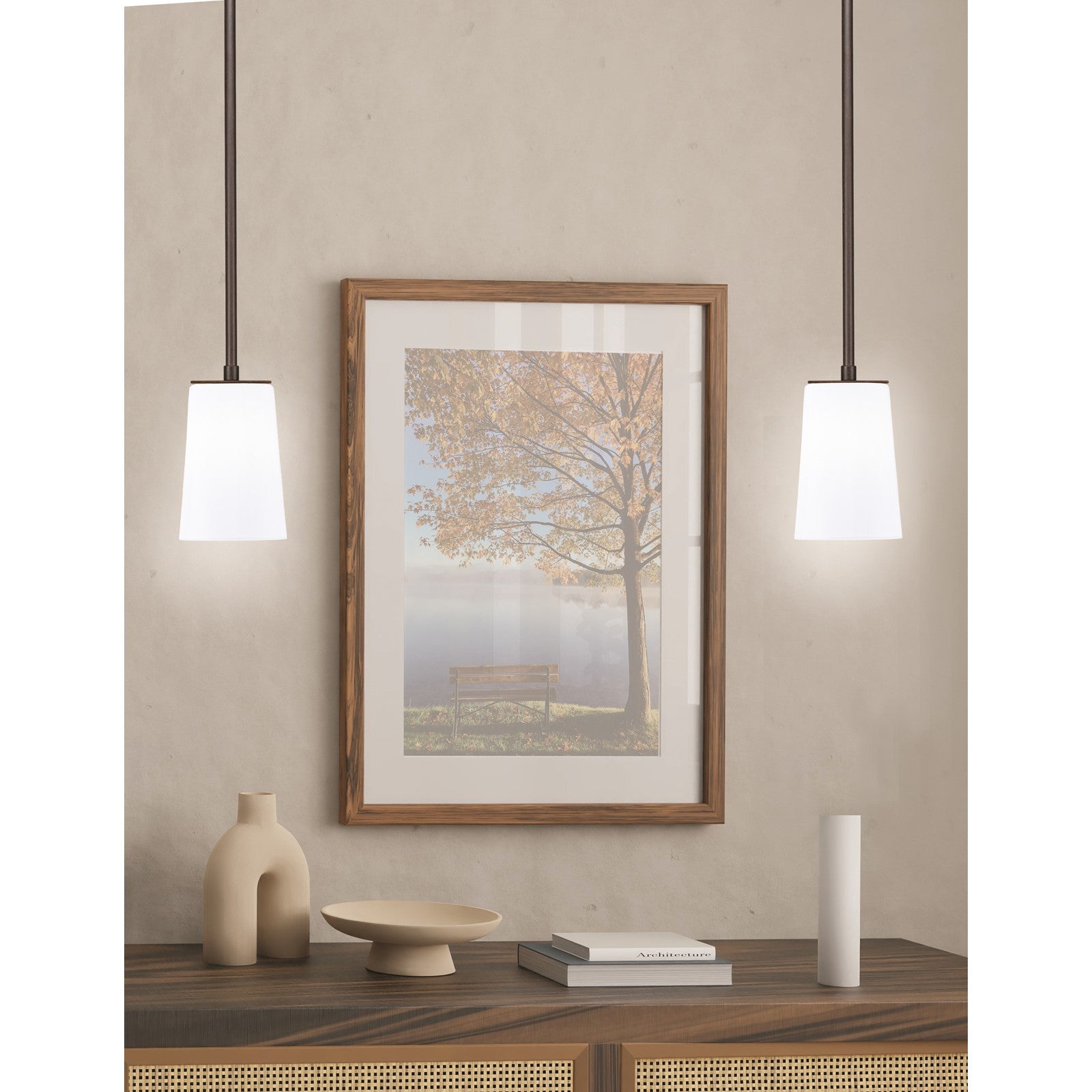 Toltec Apollo 4.5in 1-Light Pendant | Dark Granite Steel and White Opal Glass | Kitchen Island & Counter | 4.5 x 7.5 in | Model 573-DG-261