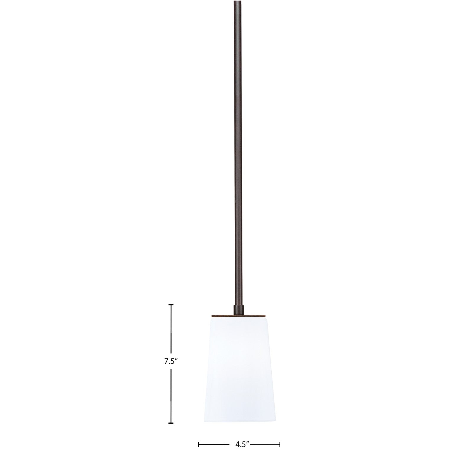 Toltec Apollo 4.5in 1-Light Pendant | Dark Granite Steel and White Opal Glass | Kitchen Island & Counter | 4.5 x 7.5 in | Model 573-DG-261