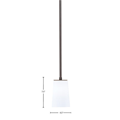 Toltec Apollo 4.5in 1-Light Pendant | Dark Granite Steel and White Opal Glass | Kitchen Island & Counter | 4.5 x 7.5 in | Model 573-DG-261
