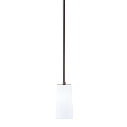 Toltec Apollo 5in 1-Light Pendant | Dark Granite Steel and White Opal Glass | Kitchen Island & Dining Room | 5 x 10.5 in | Model 573-DG-291