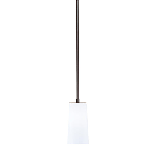 Toltec Apollo 5in 1-Light Pendant | Dark Granite Steel and White Opal Glass | Kitchen Island & Dining Room | 5 x 10.5 in | Model 573-DG-291