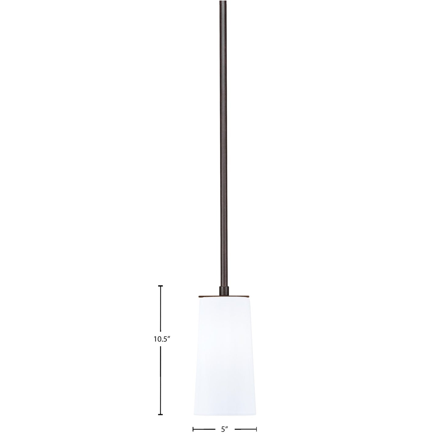 Toltec Apollo 5in 1-Light Pendant | Dark Granite Steel and White Opal Glass | Kitchen Island & Dining Room | 5 x 10.5 in | Model 573-DG-291