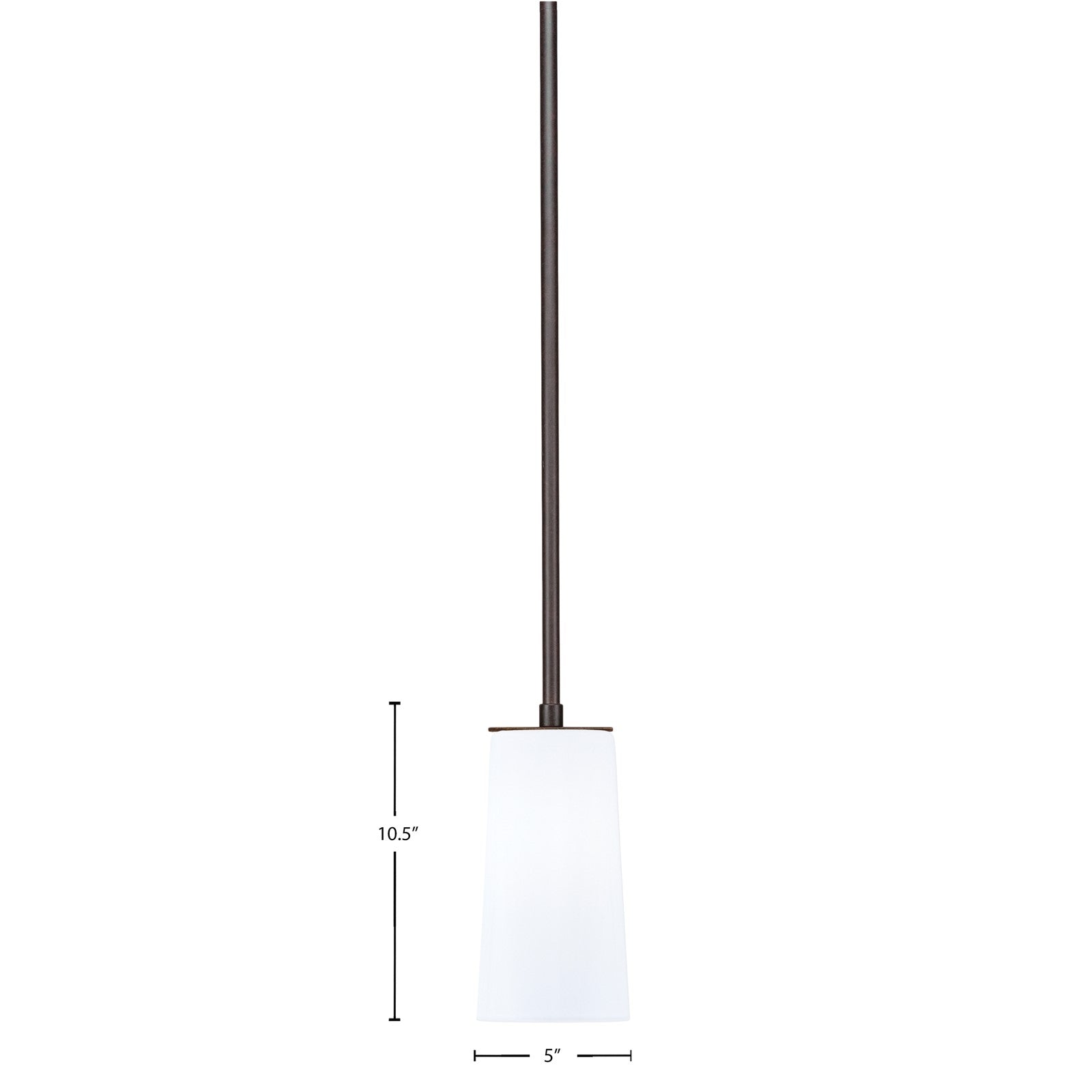 Toltec Apollo 5in 1-Light Pendant | Dark Granite Steel and White Opal Glass | Kitchen Island & Dining Room | 5 x 10.5 in | Model 573-DG-291