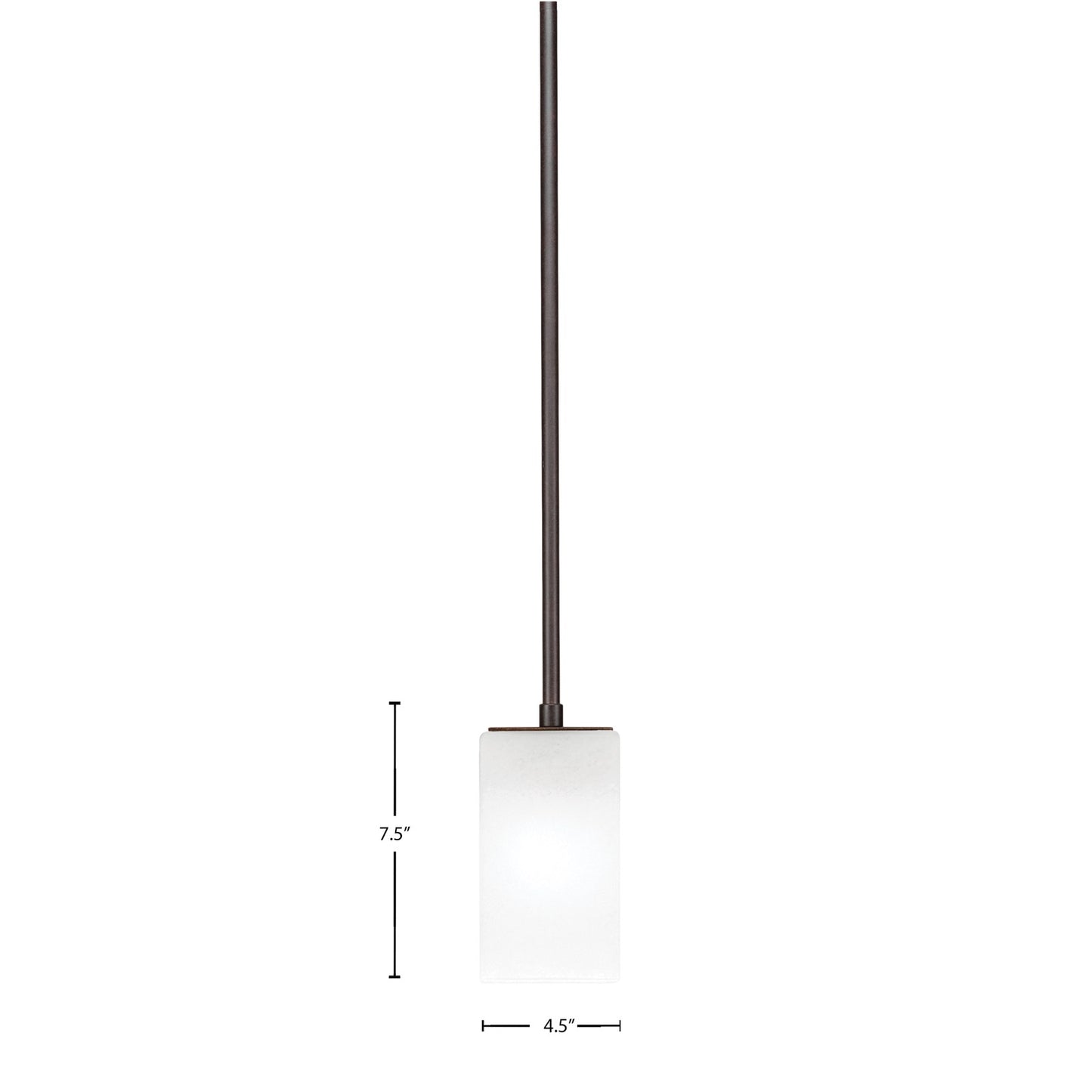 Toltec Apollo 4in 1-Light Pendant | Dark Granite Steel and White Marble Glass | Kitchen Island & Dining Area | 4 x 7.25 in | Model 573-DG-541
