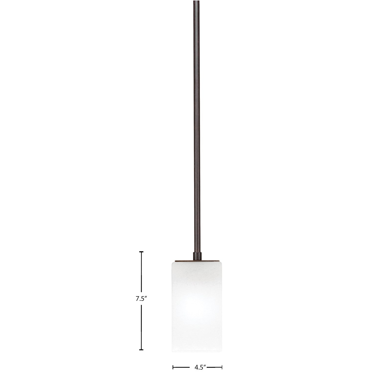 Toltec Apollo 4in 1-Light Pendant | Dark Granite Steel and White Marble Glass | Kitchen Island & Dining Area | 4 x 7.25 in | Model 573-DG-541