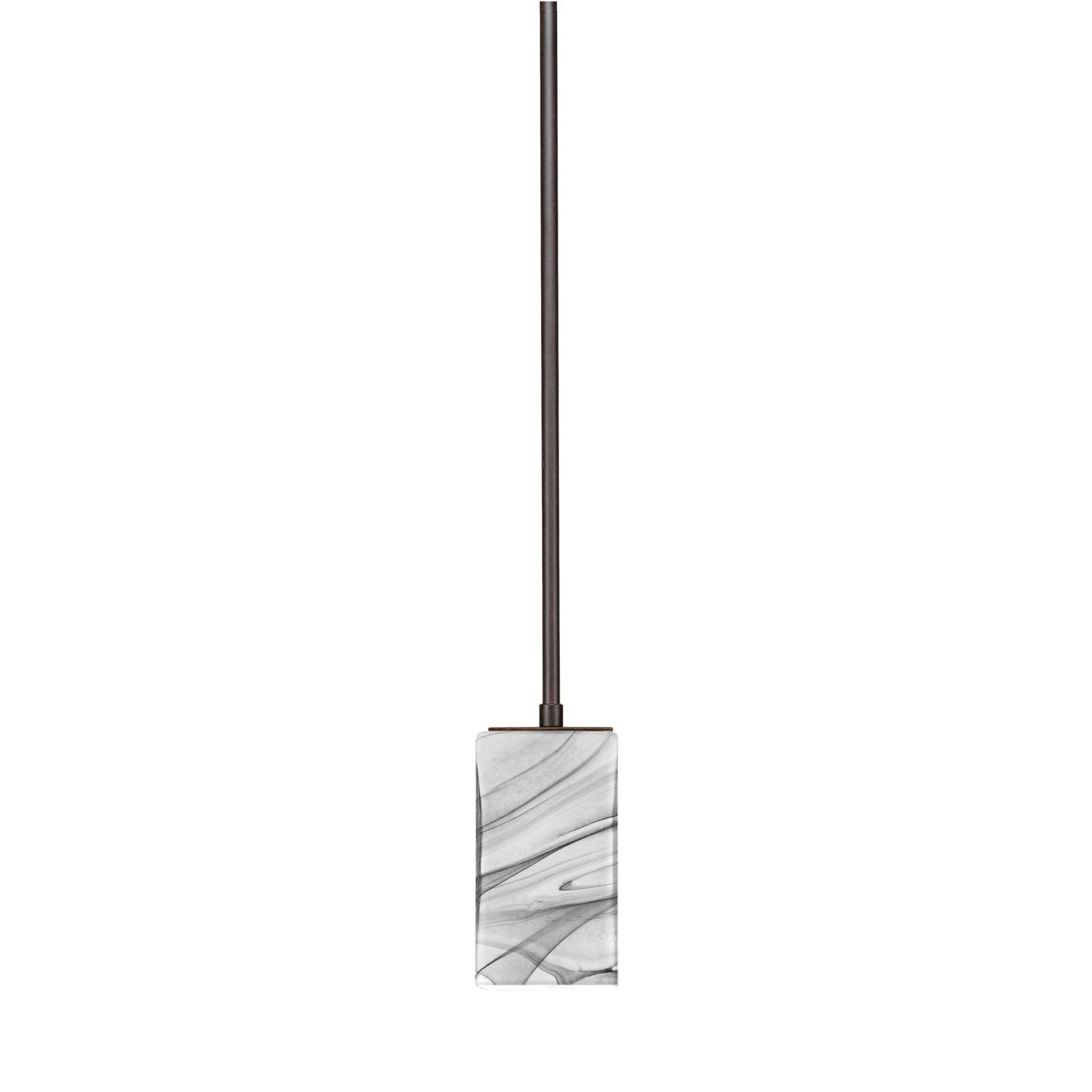 Toltec Apollo 4in 1-Light Pendant | Modern Dark Granite Steel and Onyx Swirl Glass | Kitchen Island & Dining Room | 4 x 7.25 in | Model 573-DG-549